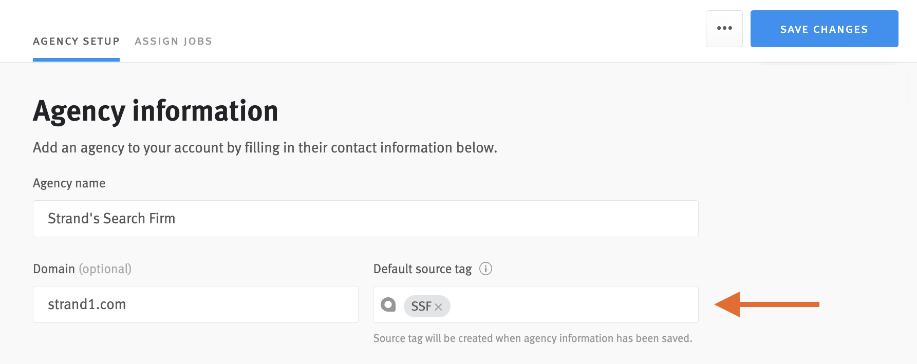 Adding and managing agency source tags