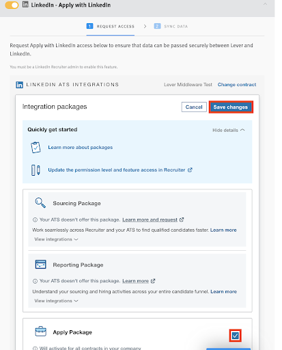 Enabling and using the Apply with LinkedIn integration