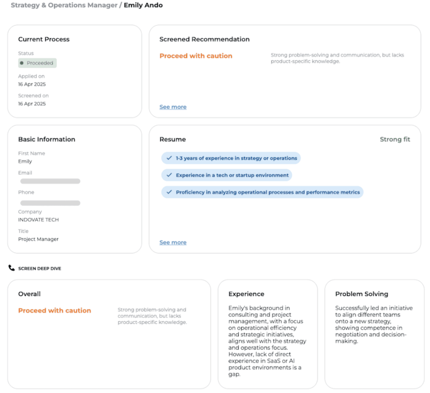 Enabling and using the AI Screened integration