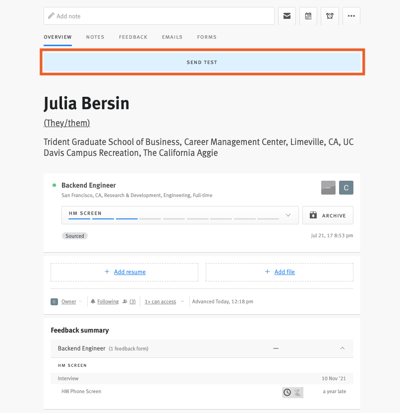 Enabling and using the HackerRank Tests integration