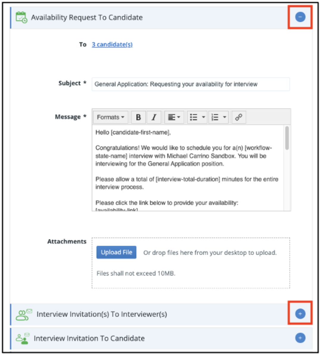 Invite Candidate to Self-Schedule