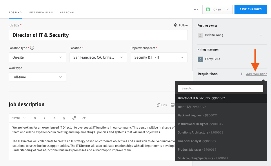 Creating and managing confidential requisitions