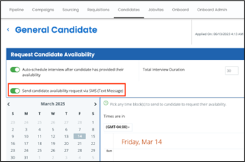 Request Candidate Availability