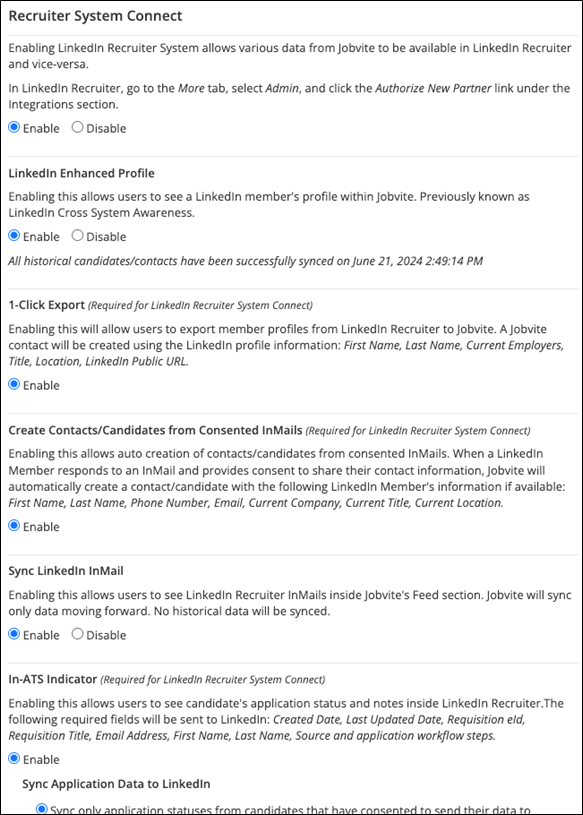 Configure LinkedIn Recruiter System Connect (RSC)