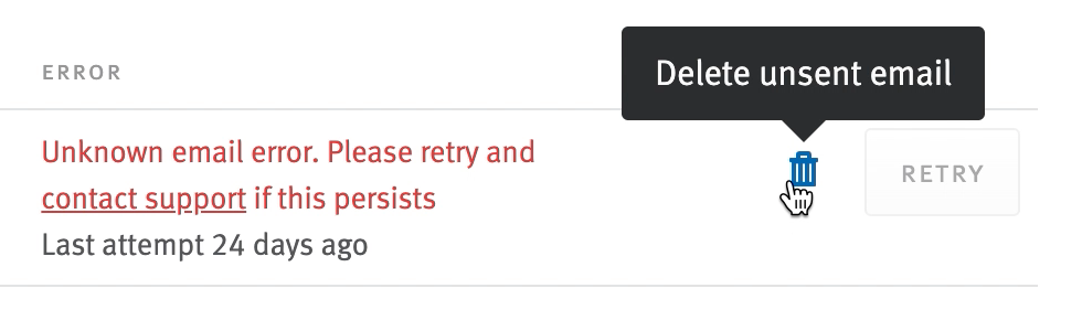 Managing failed emails