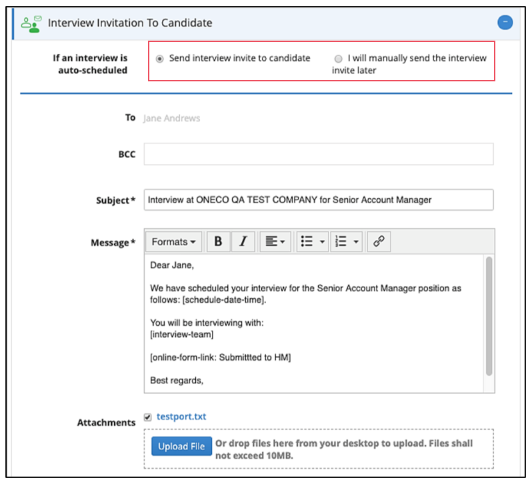 Request Candidate Availability