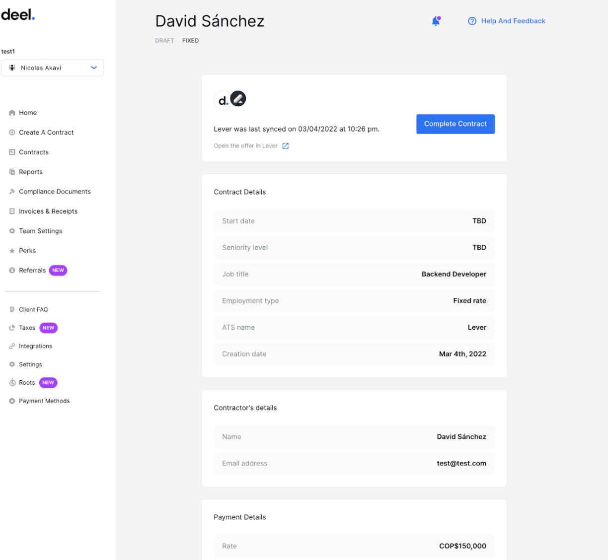 Enabling and using the Deel integration