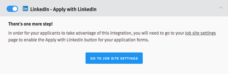 Enabling and using the Apply with LinkedIn integration