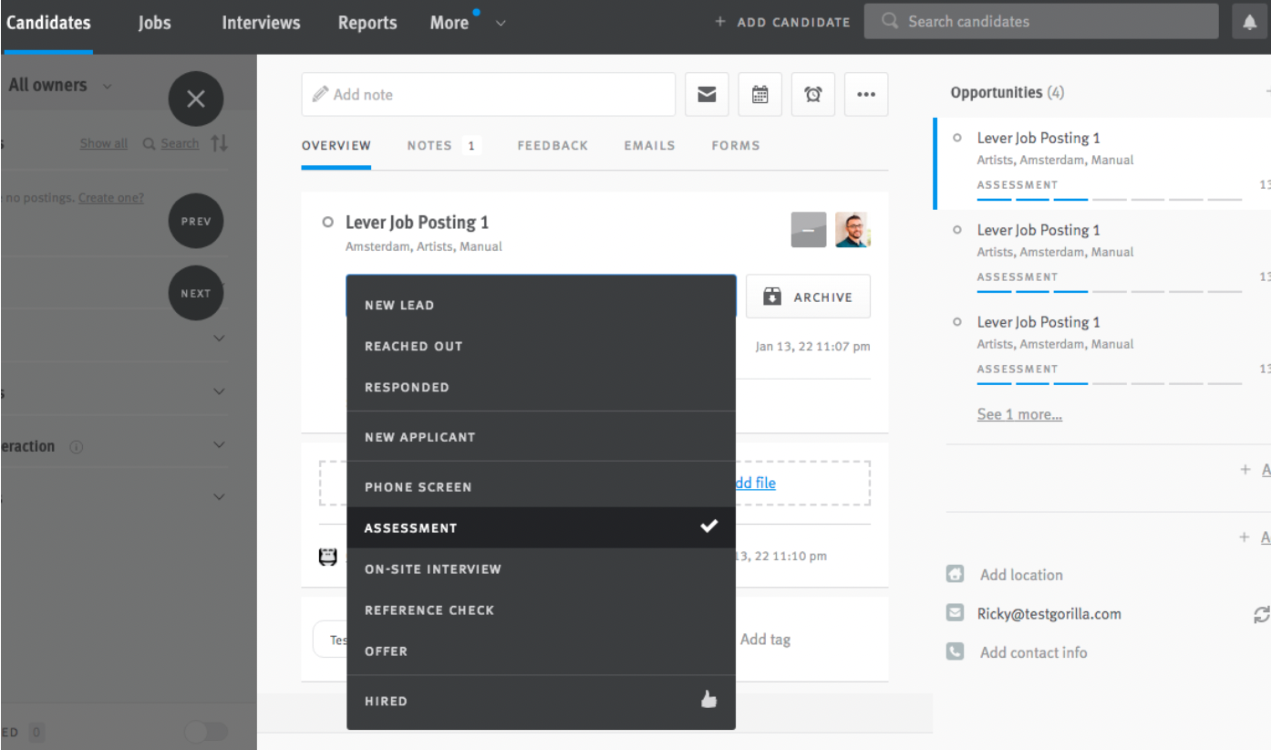 Enabling and using the TestGorilla (TG) integration
