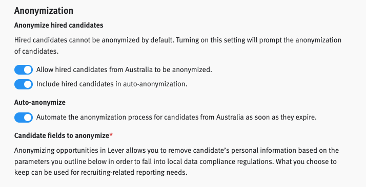 Configuring data compliance settings