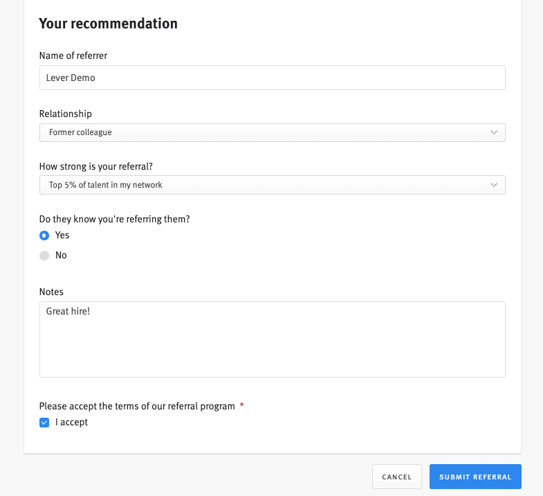 Submitting referrals