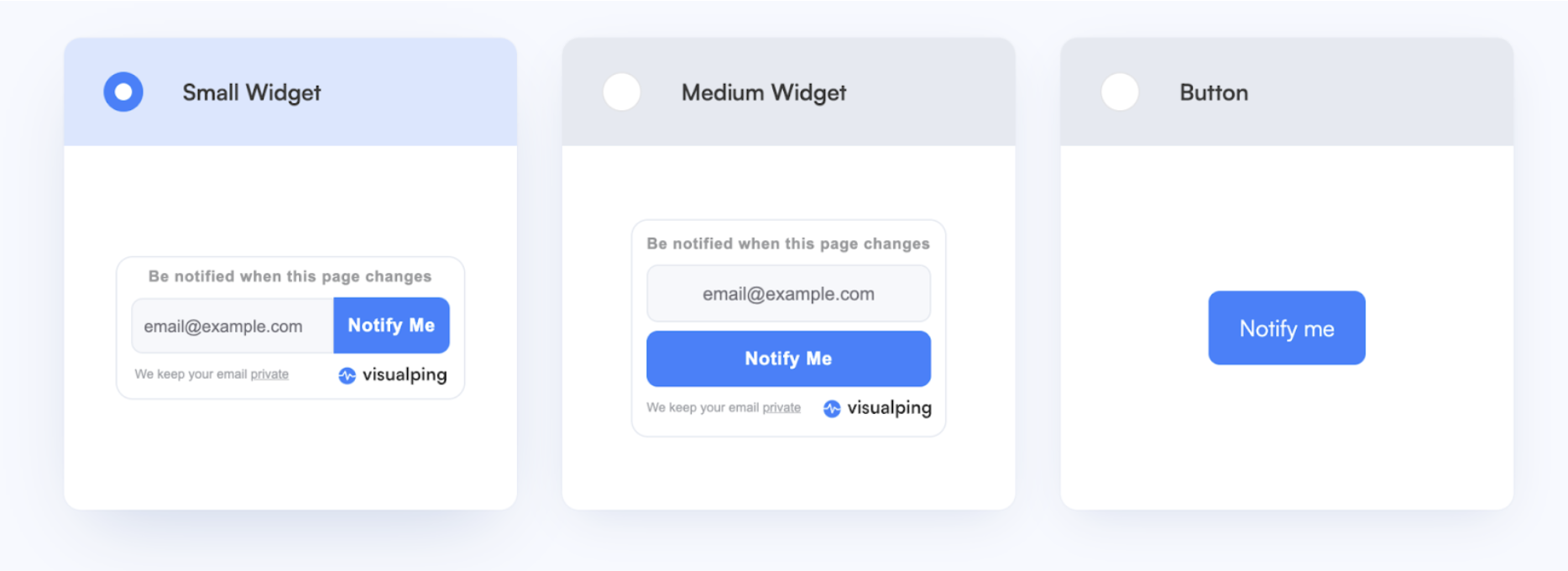 Enabling and using the Visualping integration