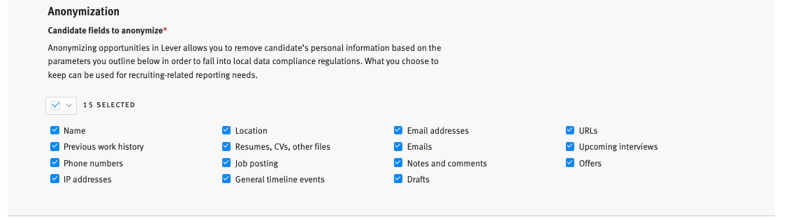 Configuring data compliance settings