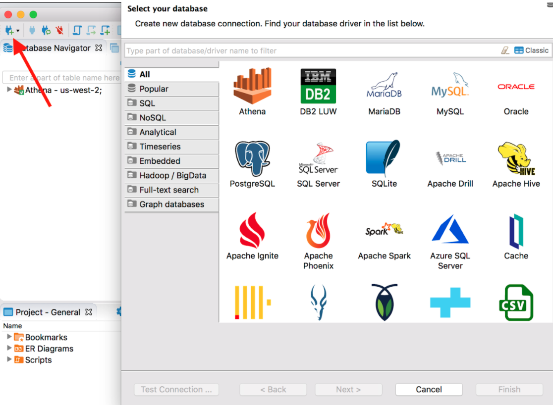 Connecting to Data Warehouse Sync using DBeaver