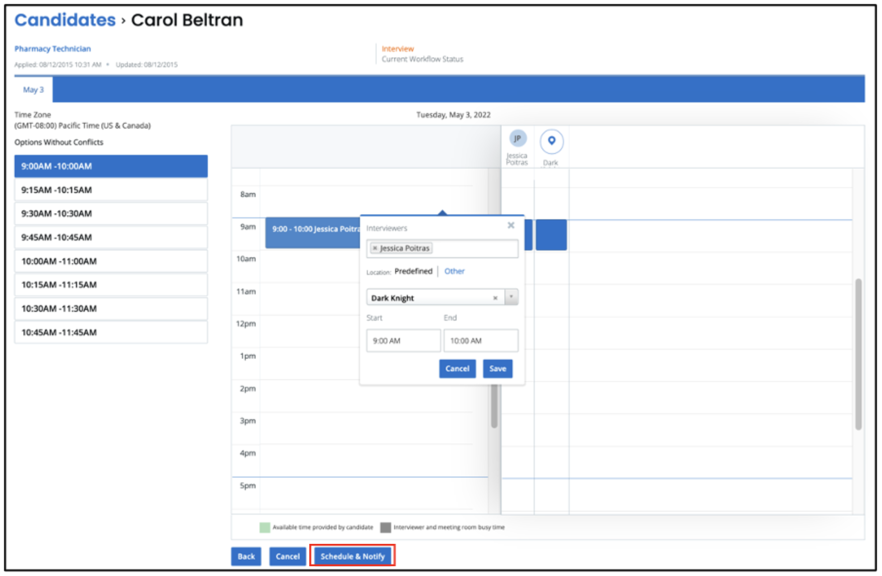 Schedule Microsoft Teams Conference for Interview