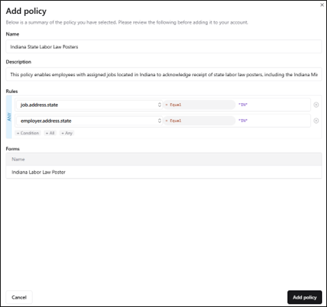 Policies in Onboarding