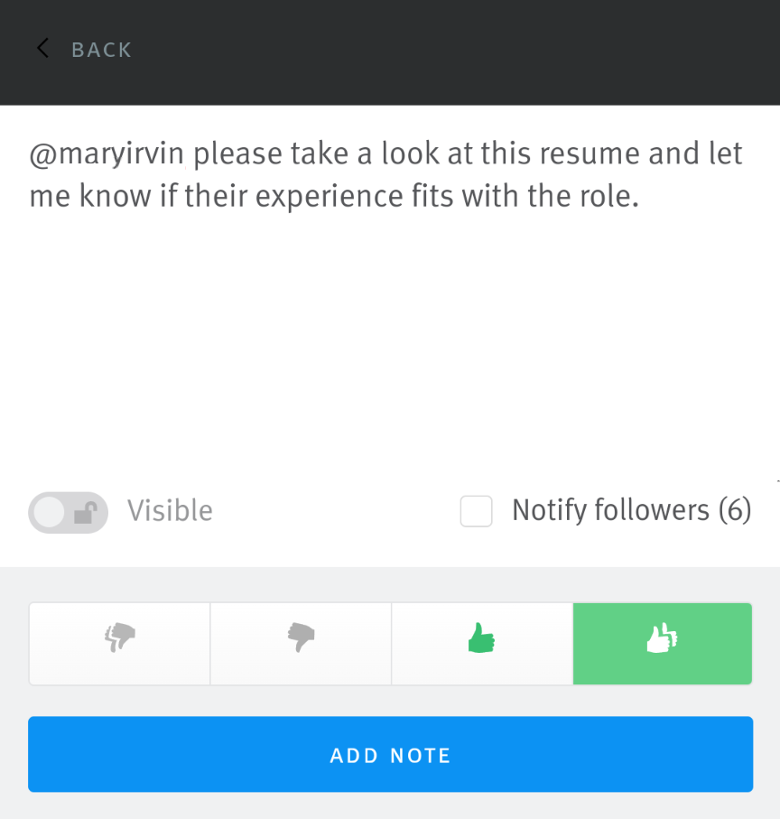 Leaving notes on a mobile device