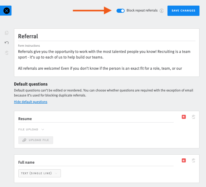 Setting Up a Referral Form and Tracking Referred Candidates