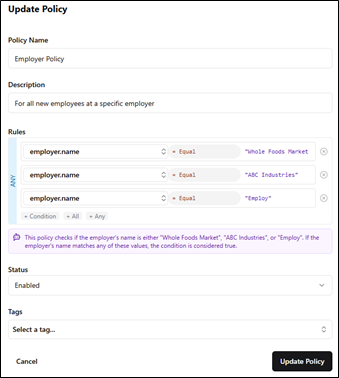 Policies in Onboarding