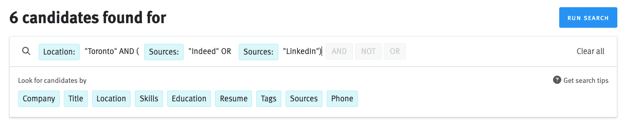 Searching the Database for Candidates