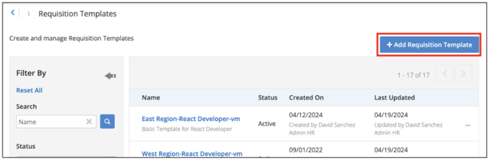 Create Requisition Template