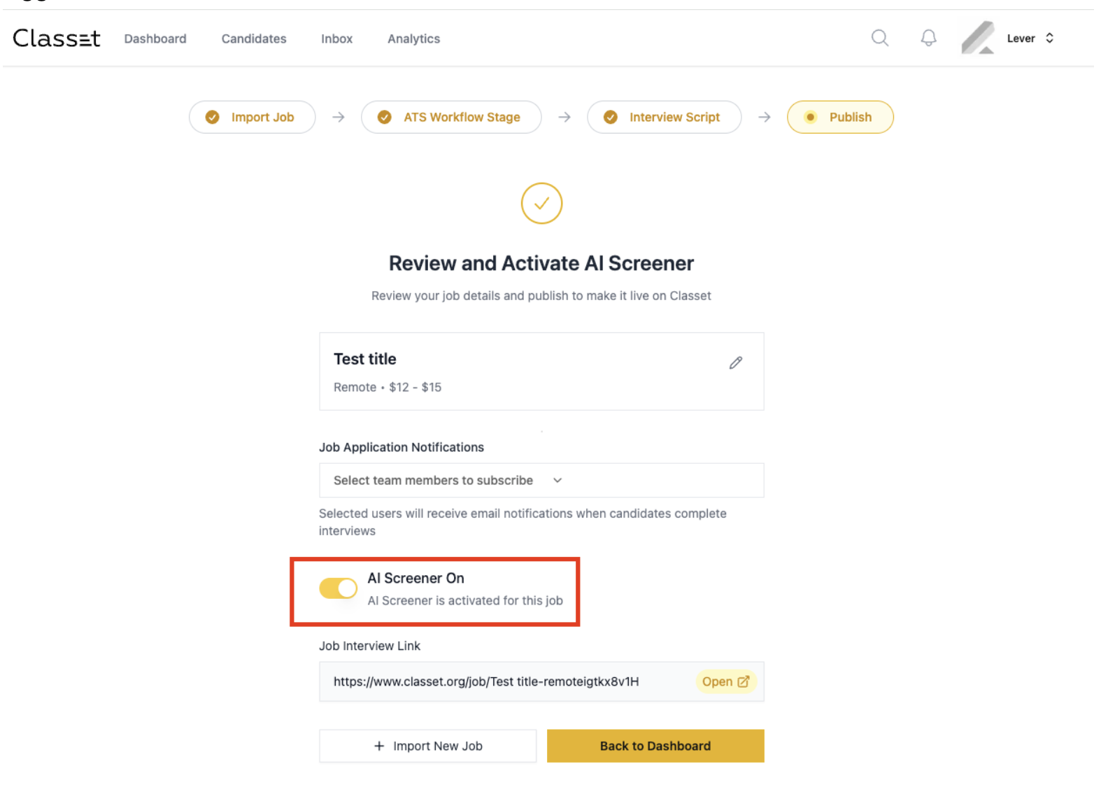 Enabling and using the Classet integration