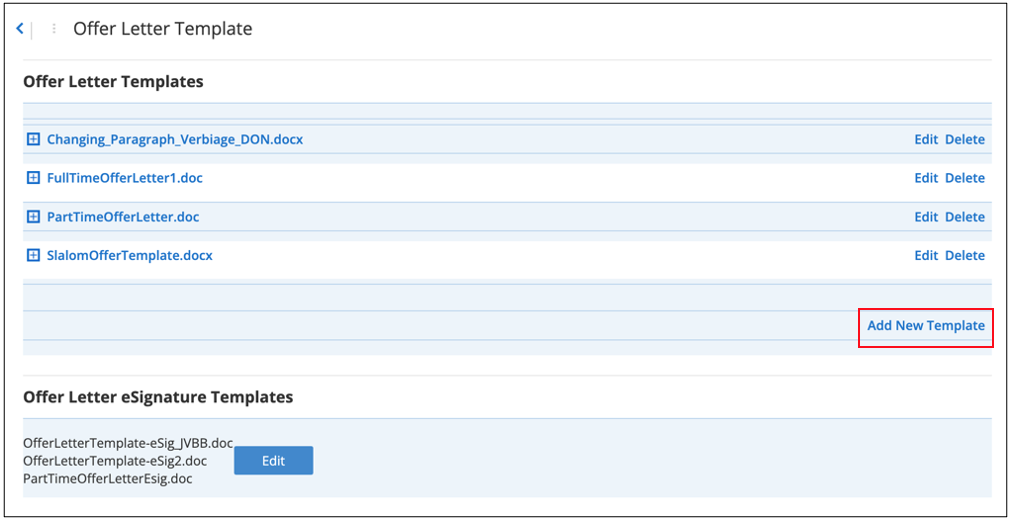 Add Offer Letter Templates