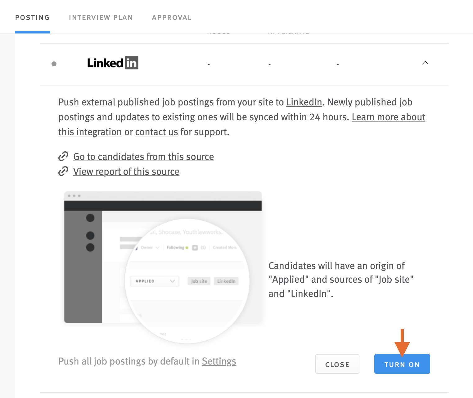 Enabling and Using the LinkedIn Job Board Integration