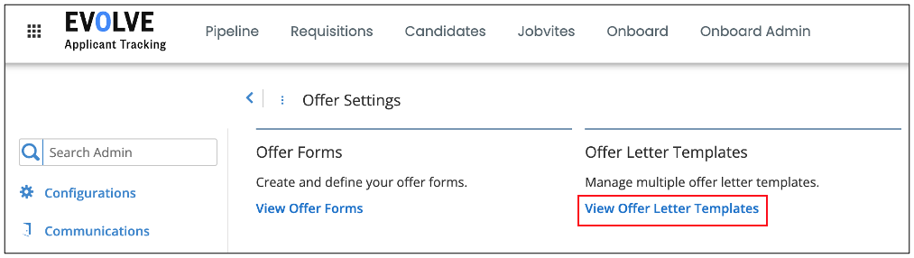 Add Offer Letter Templates