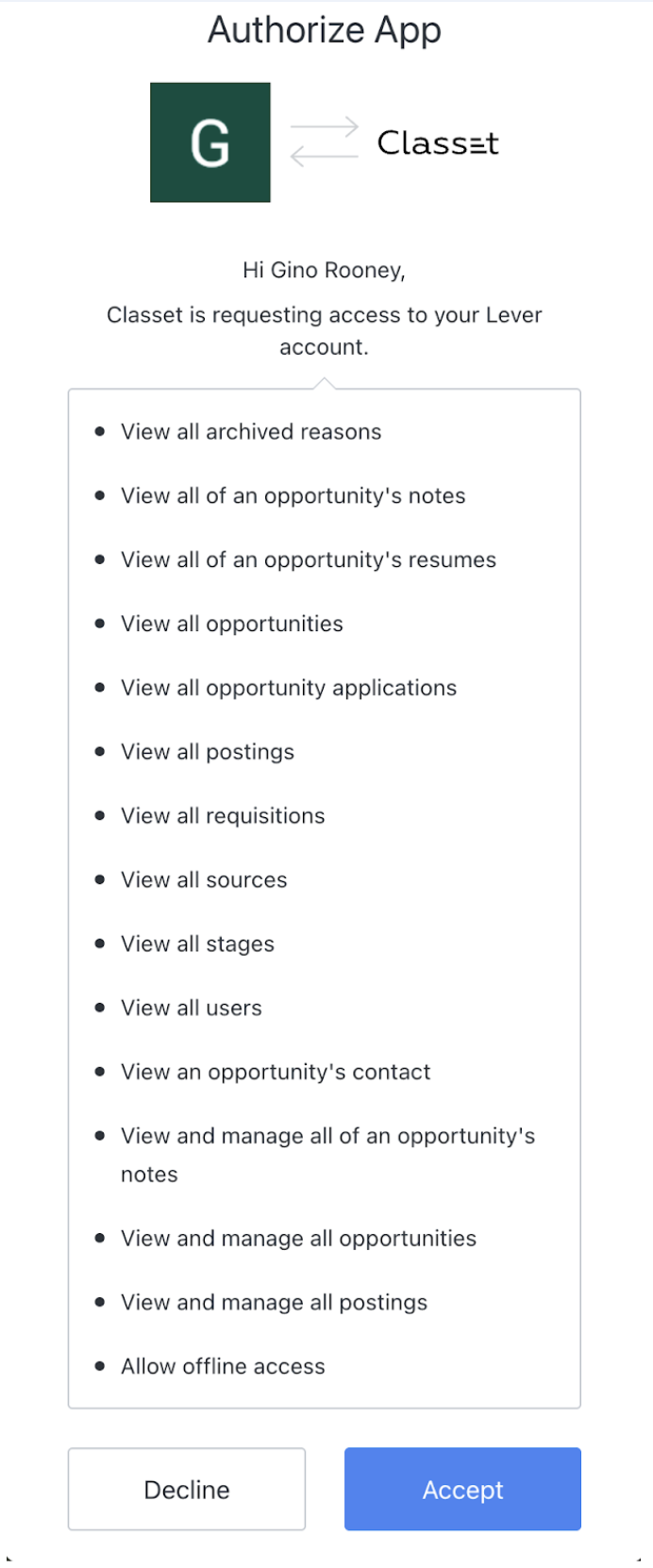 Enabling and using the Classet integration