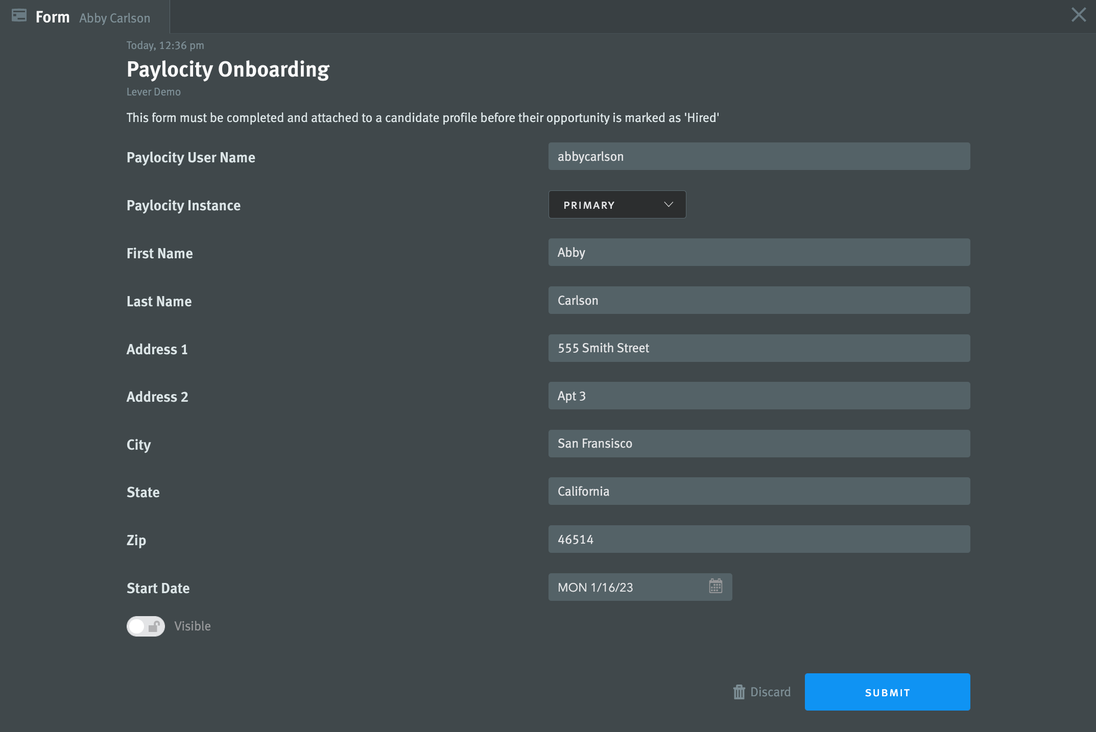 Enabling and using the Paylocity integration