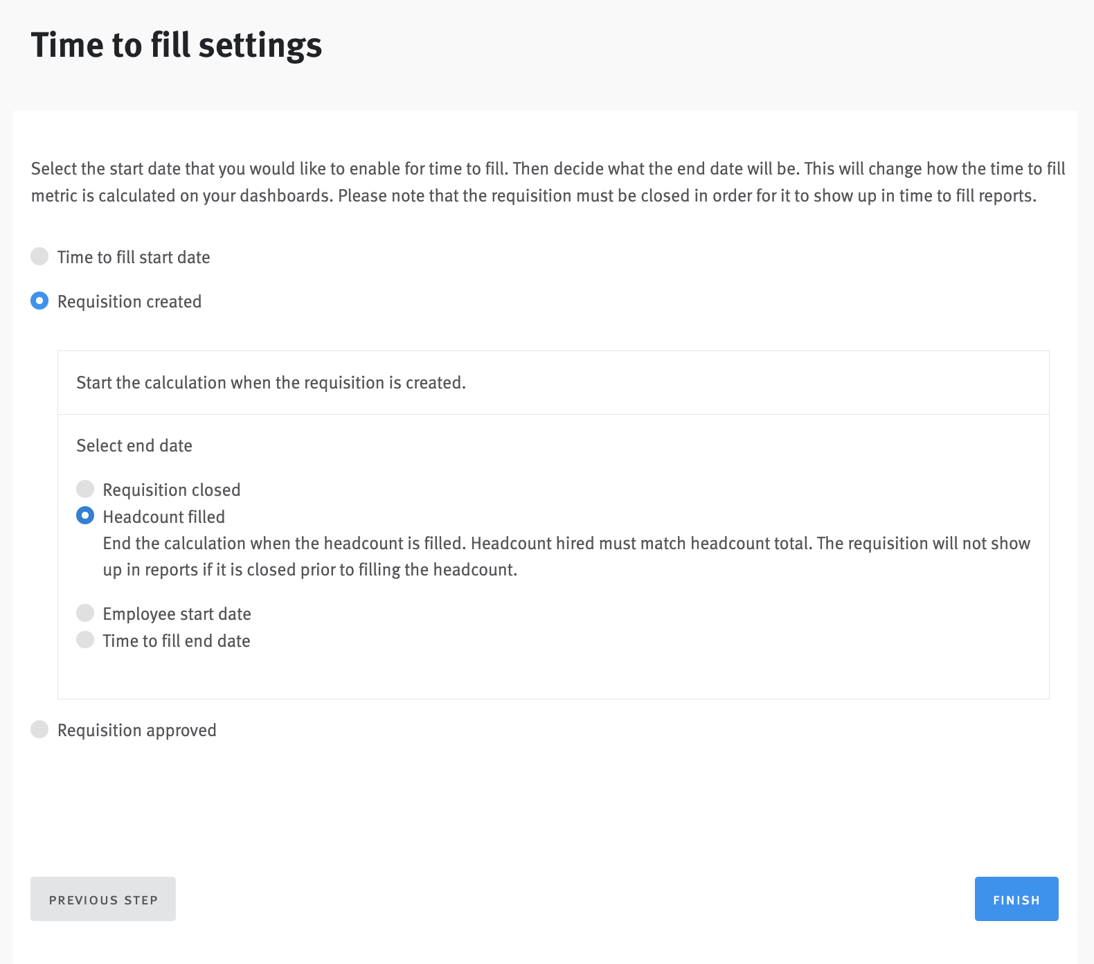 Visual Insights: Configuring the time to fill calculation