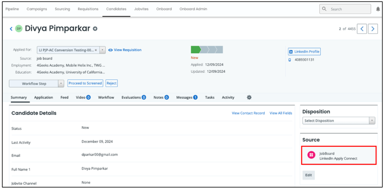 LinkedIn Integrations Configuration – Apply Connect
