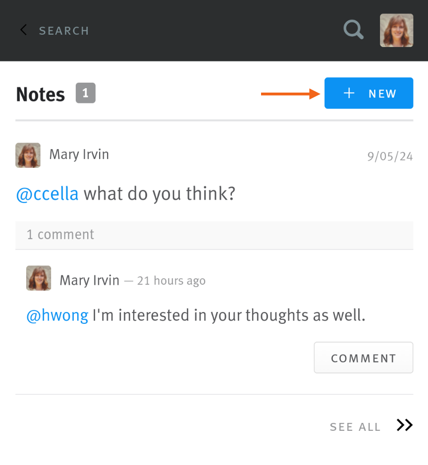 Leaving notes on a mobile device