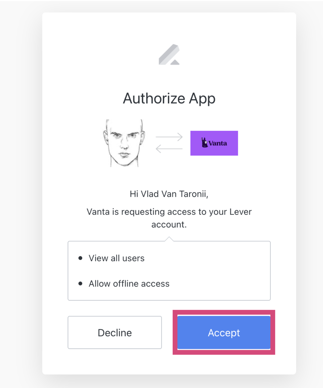 Enabling and using the Vanta integration