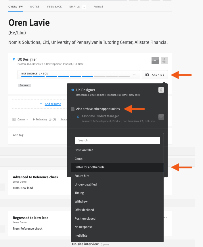 Archiving opportunities