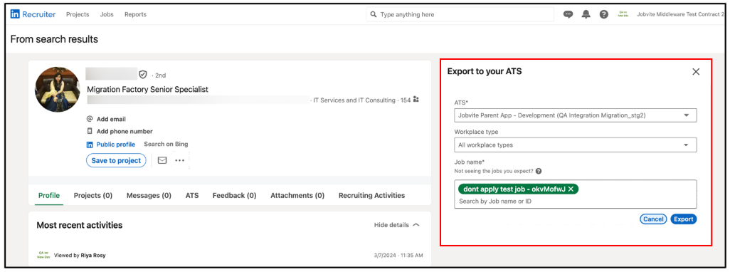 Using LinkedIn Recruiter System Connect (RSC)