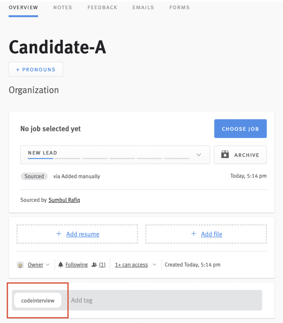 Enabling and using the Code Interview integration