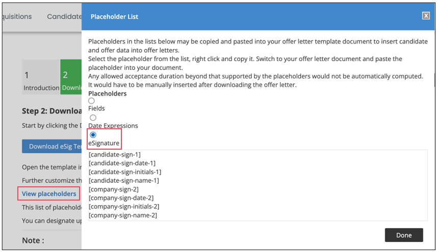e-Signature Offer Letter Template Creation
