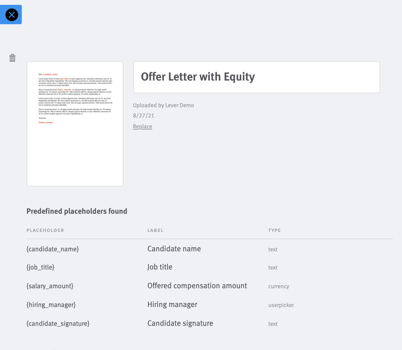 Creating offer letter templates