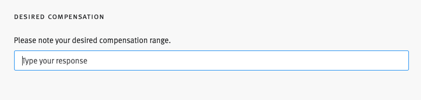 Making responses to custom application questions secret