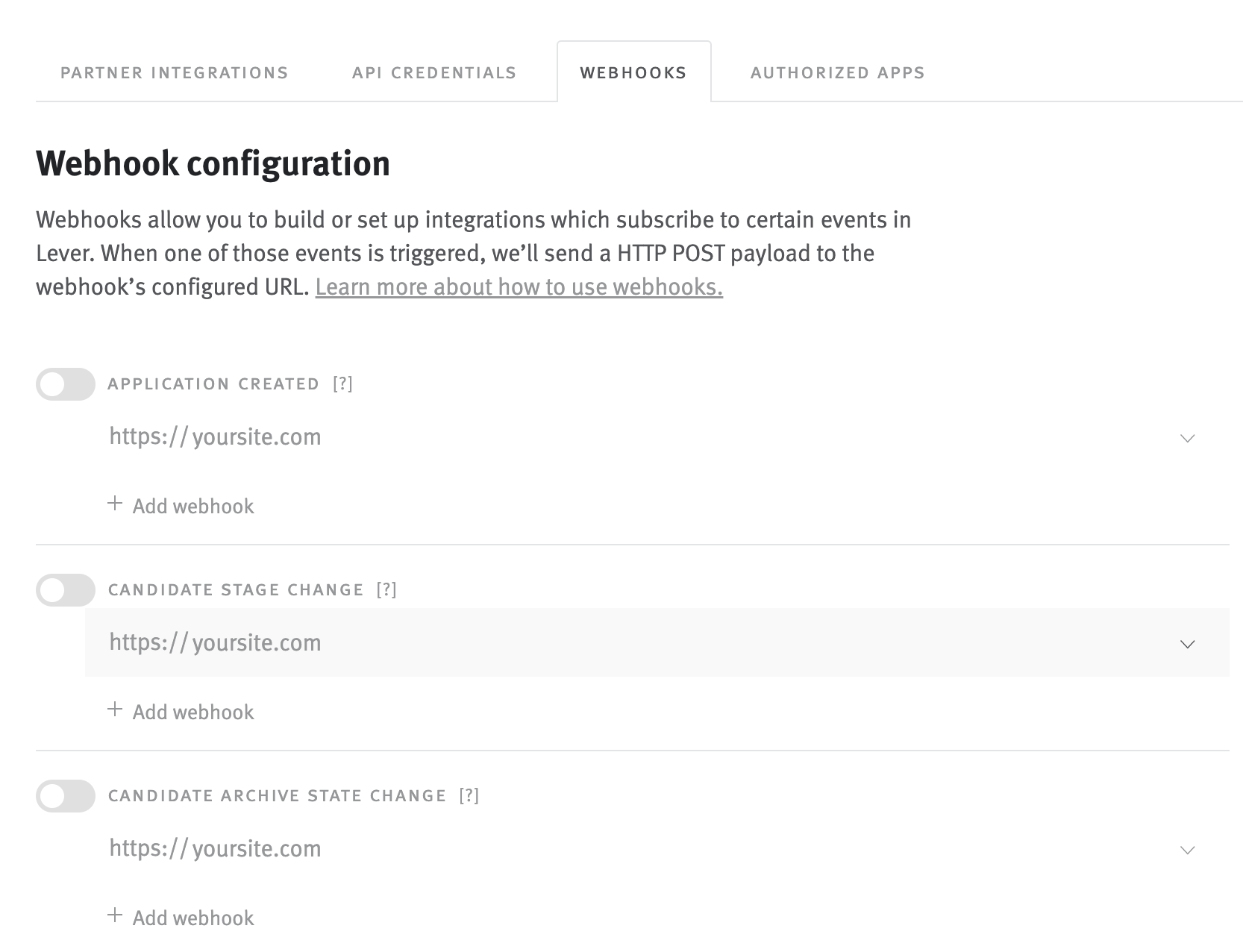 Configuring Webhooks