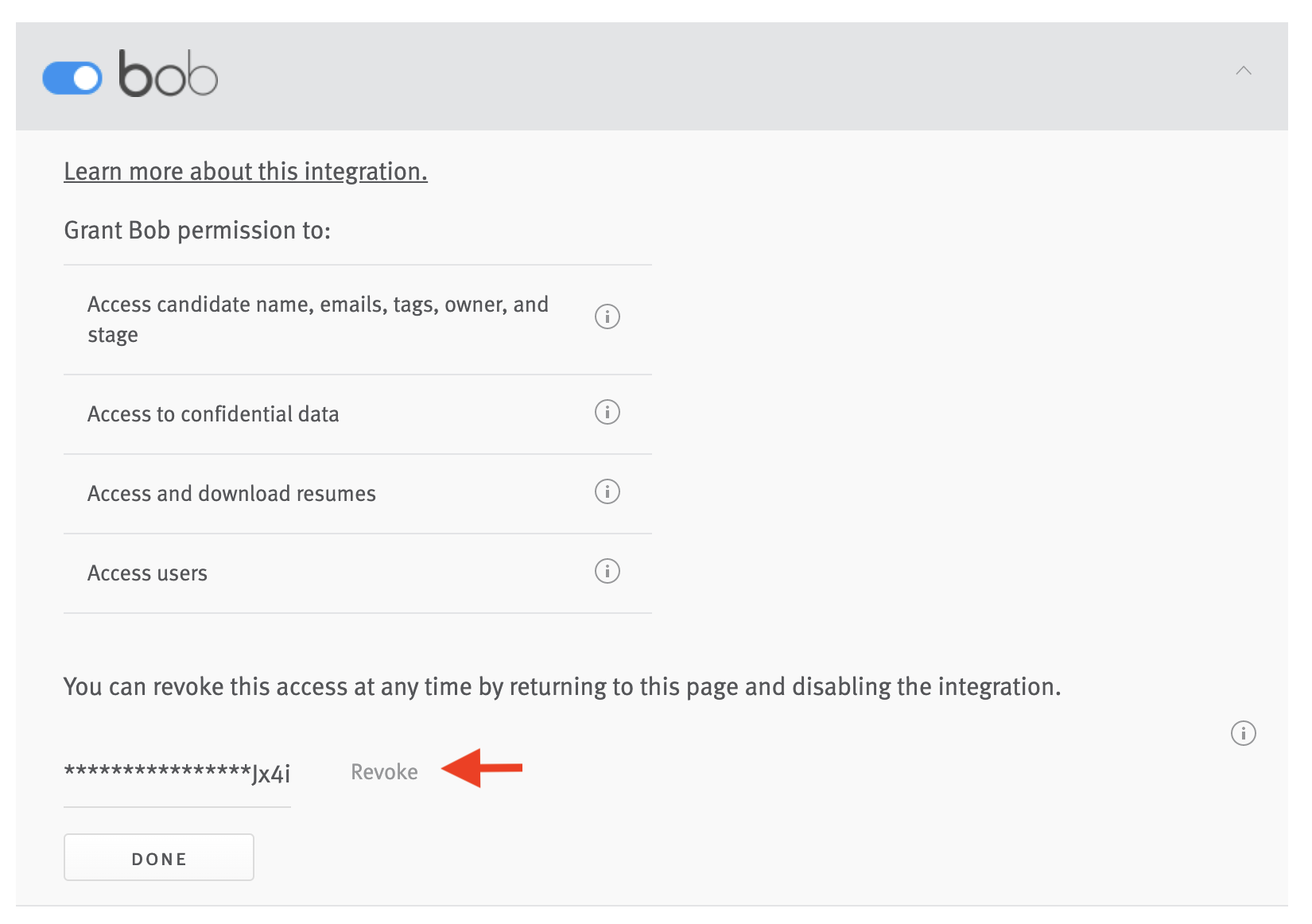 Enabling the bob Integration