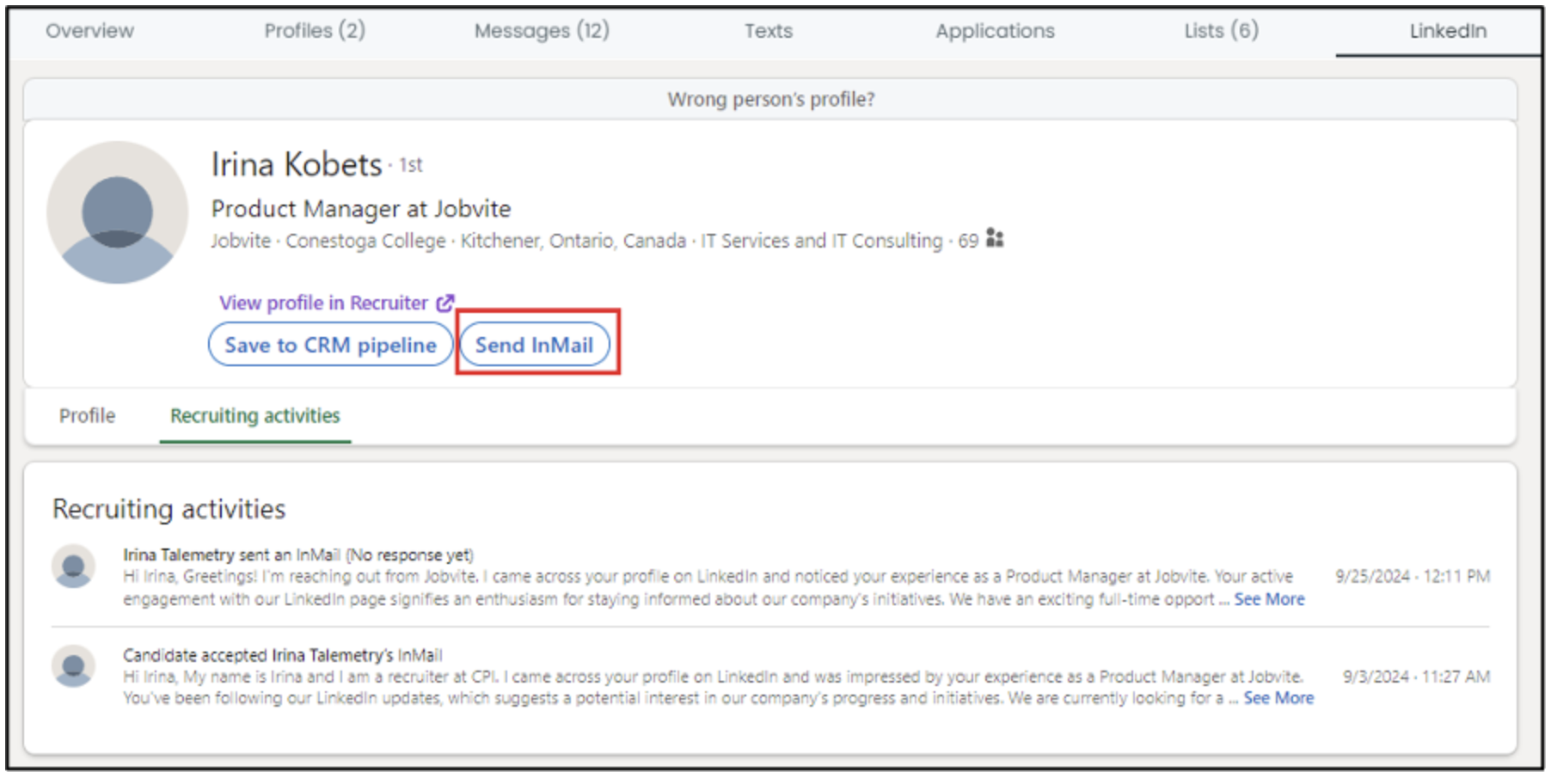 LinkedIn CRM Connect