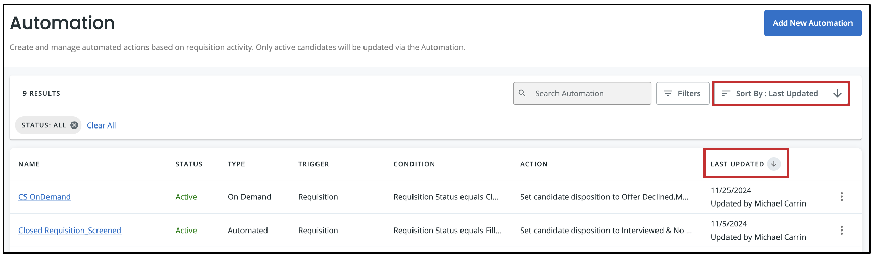 Automation Engine Configuration