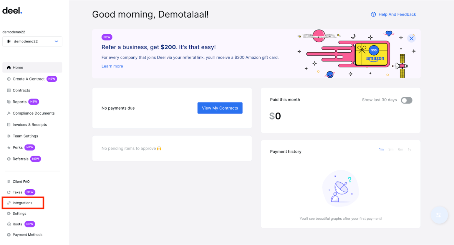 Enabling and using the Deel integration