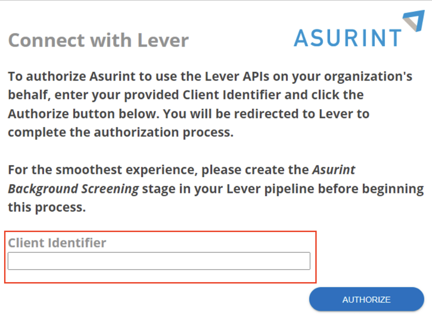 Enabling and using the Asurint integration