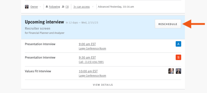 Rescheduling Interviews