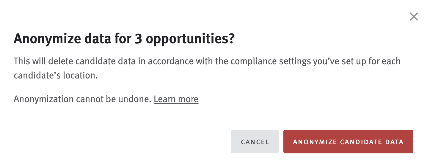 Anonymizing candidate data