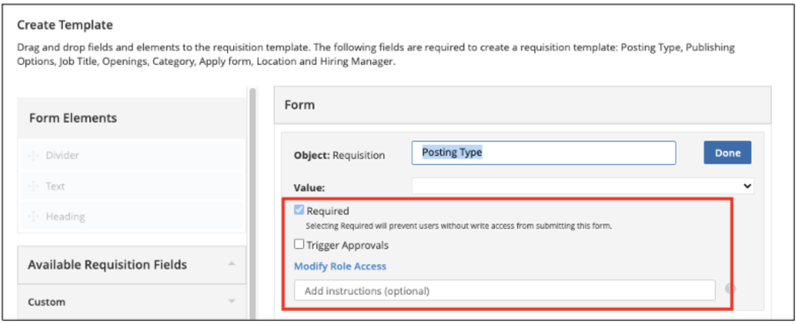 Create Requisition Template
